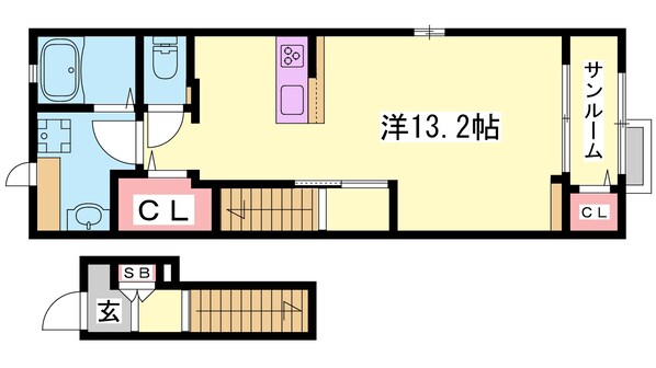 広畑駅 徒歩18分 2階の物件間取画像